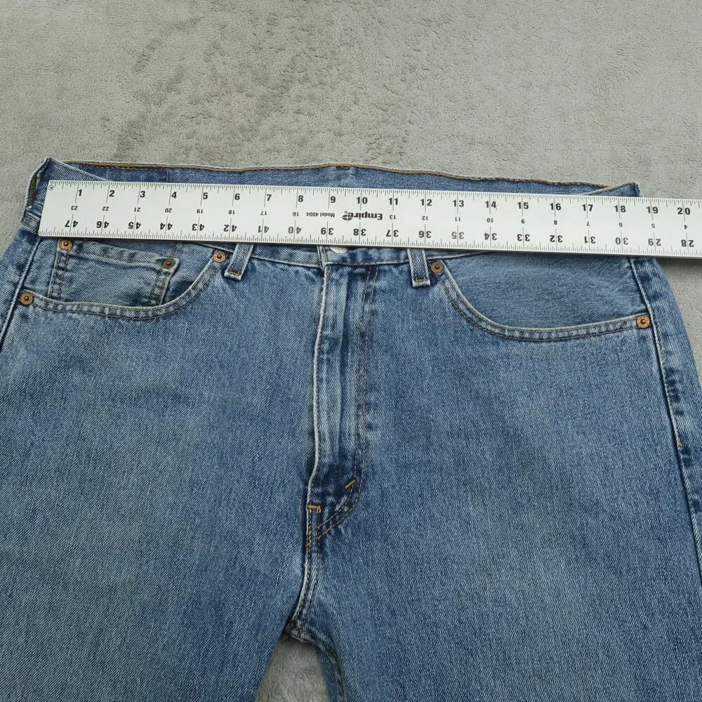 Levi's 505 Jeans Mens Size 36x32 Blue Regular Straight 100% Cotton Denim